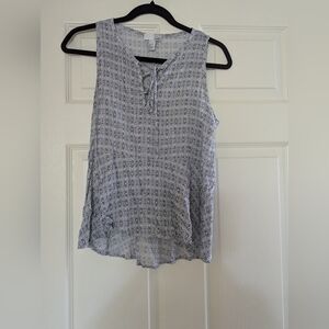 14th & Union Black and White Patterned Blouse